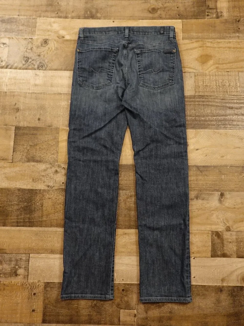 7‎ For All Mankind Slimmy Jeans Men’s 31 Dark Wash Straight Stretch Denim